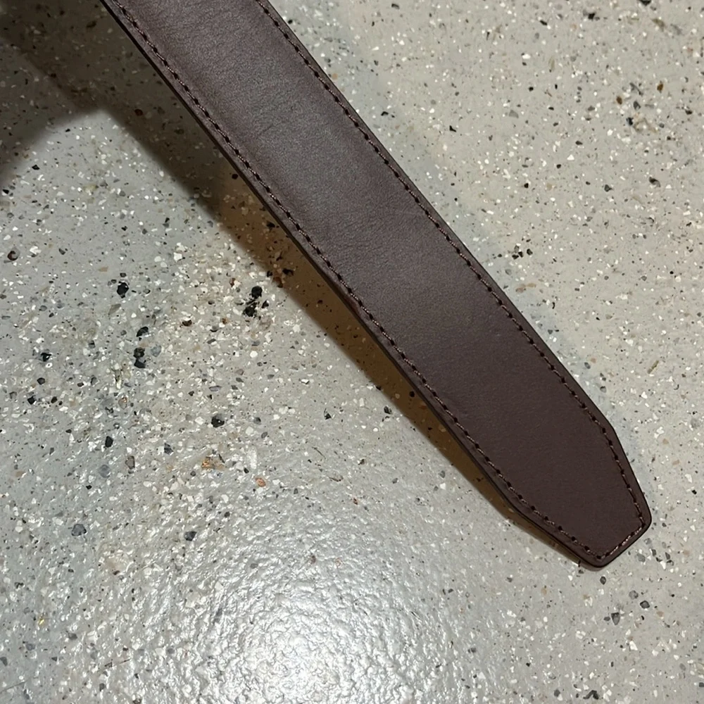 MISSION BELT MORO ITALIAN FULL GRAIN LEATHER ADUSTABLE BELT BROWN BLACK SZ M NEW